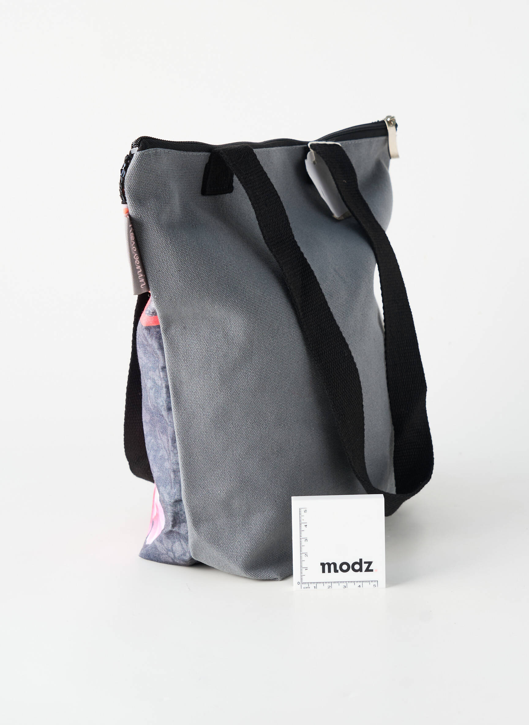 Sac fermeture zippée forme rectangulaire gris ROSE VENIN femme