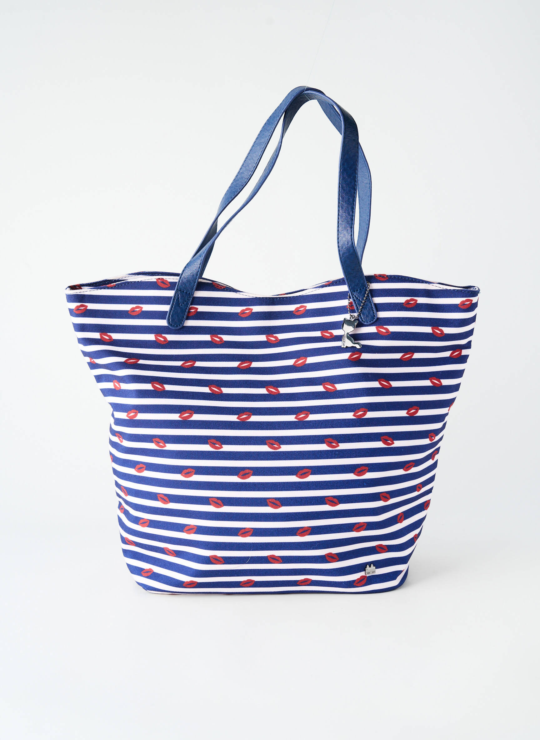 Sac doublure textile forme shopping bleu LOLLIPOPS femme