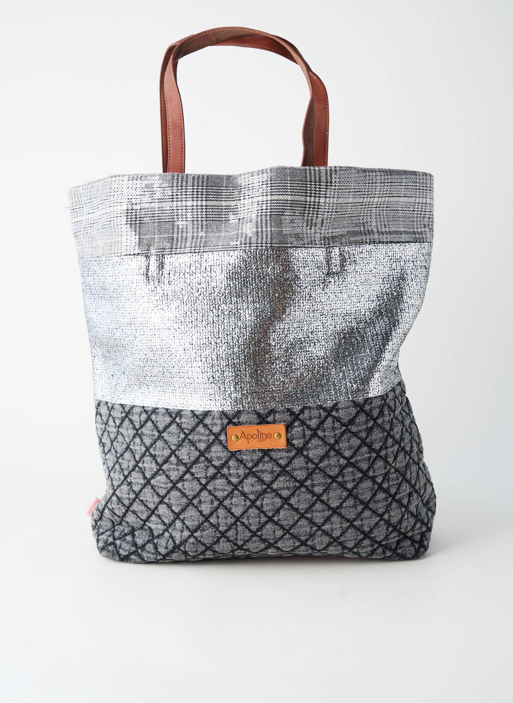 Sac fermeture zippée forme rectangulaire gris APOLINE femme