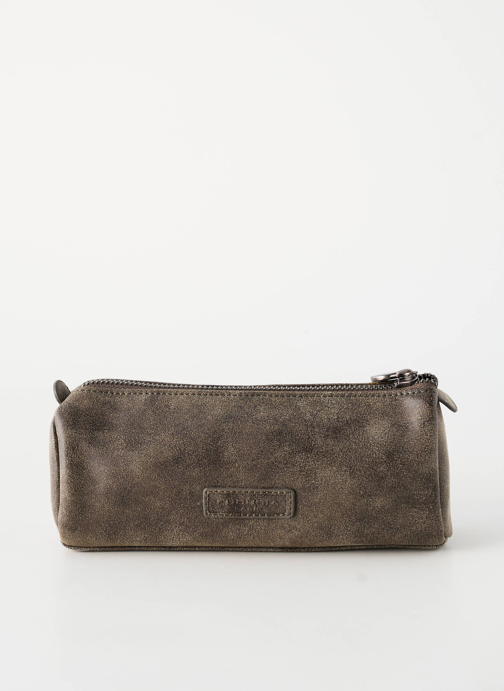 Trousse tissage simili-cuir marron FUCHSIA femme