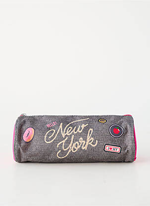 Trousse fermeture zippée gris POL FOX fille