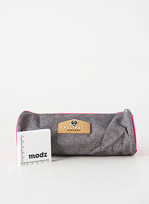 Trousse fermeture zippée gris POL FOX fille