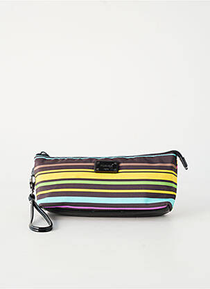 Trousse doublure textile noir FUCHSIA femme