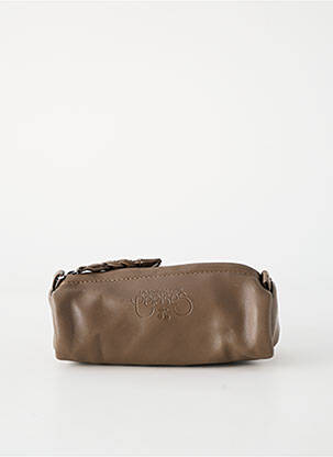 Trousse doublure textile marron LE TEMPS DES CERISES femme