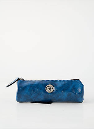 Trousse effet matière satinée bleu GP femme