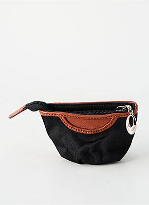 Porte-monnaie doublure textile noir LORENZO femme