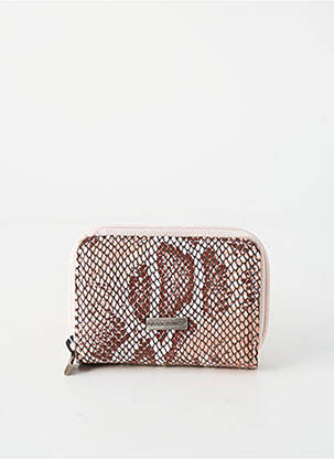 Portefeuille fermeture zippée rose PATRICK BLANC femme