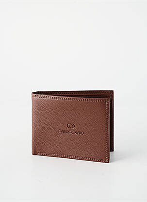 Portefeuille tissage simili-cuir marron MAROMONDO femme