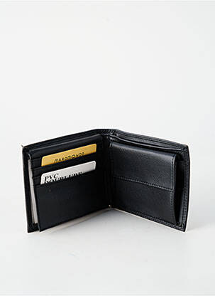 Portefeuille tissage simili-cuir noir MAROMONDO femme