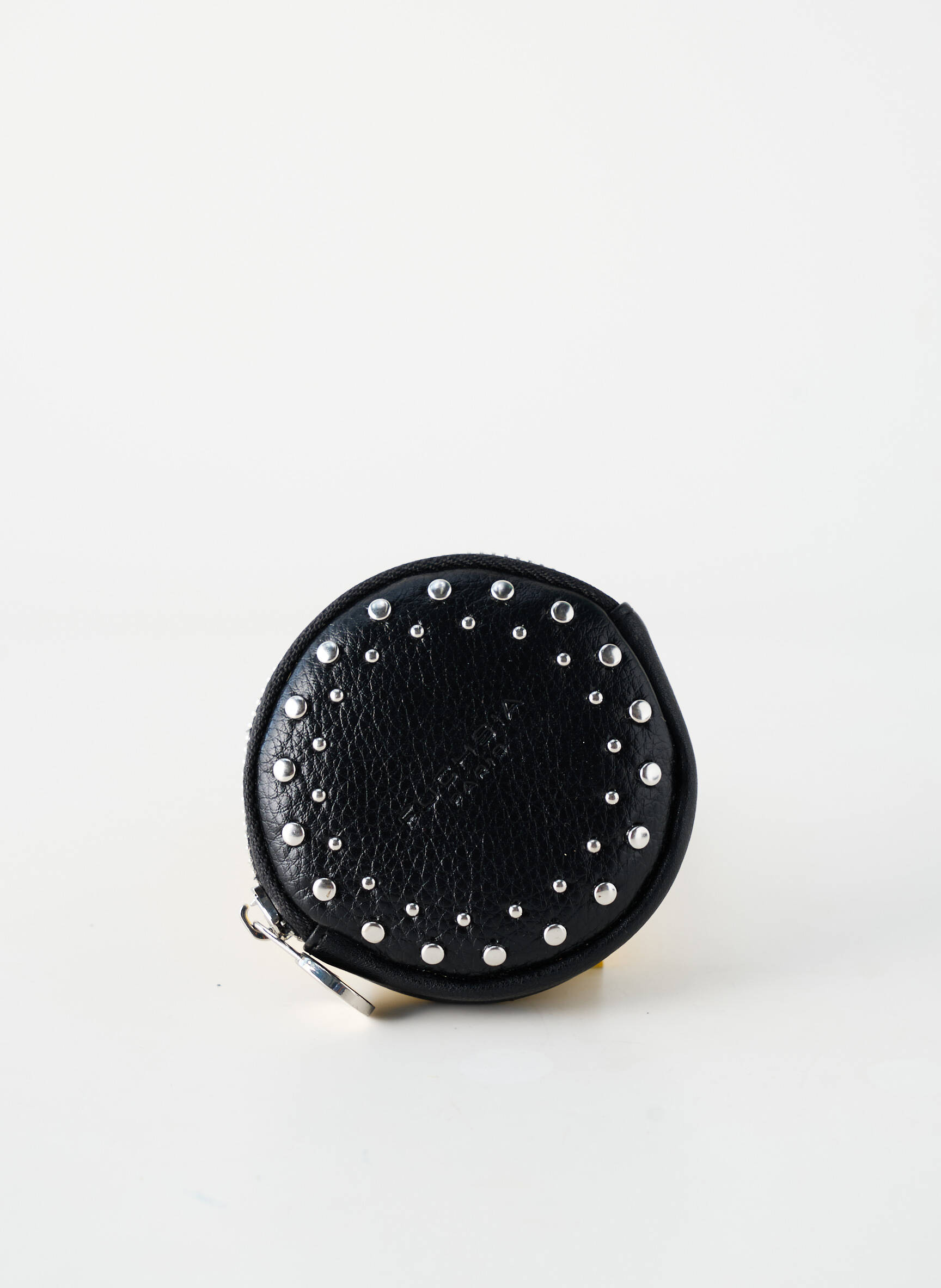 Porte-monnaie doublure textile noir FUCHSIA femme