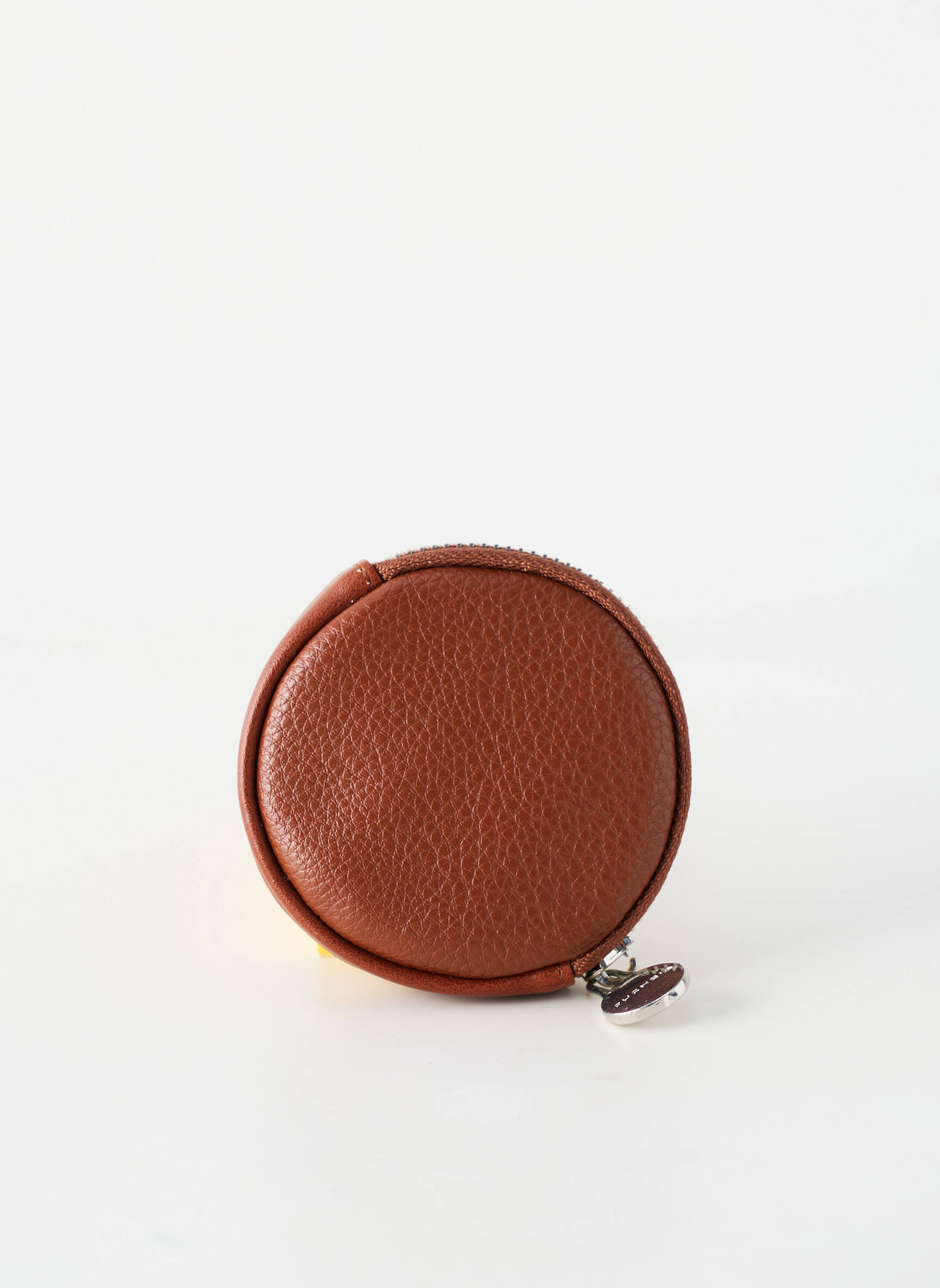 Porte-monnaie doublure textile marron FUCHSIA femme