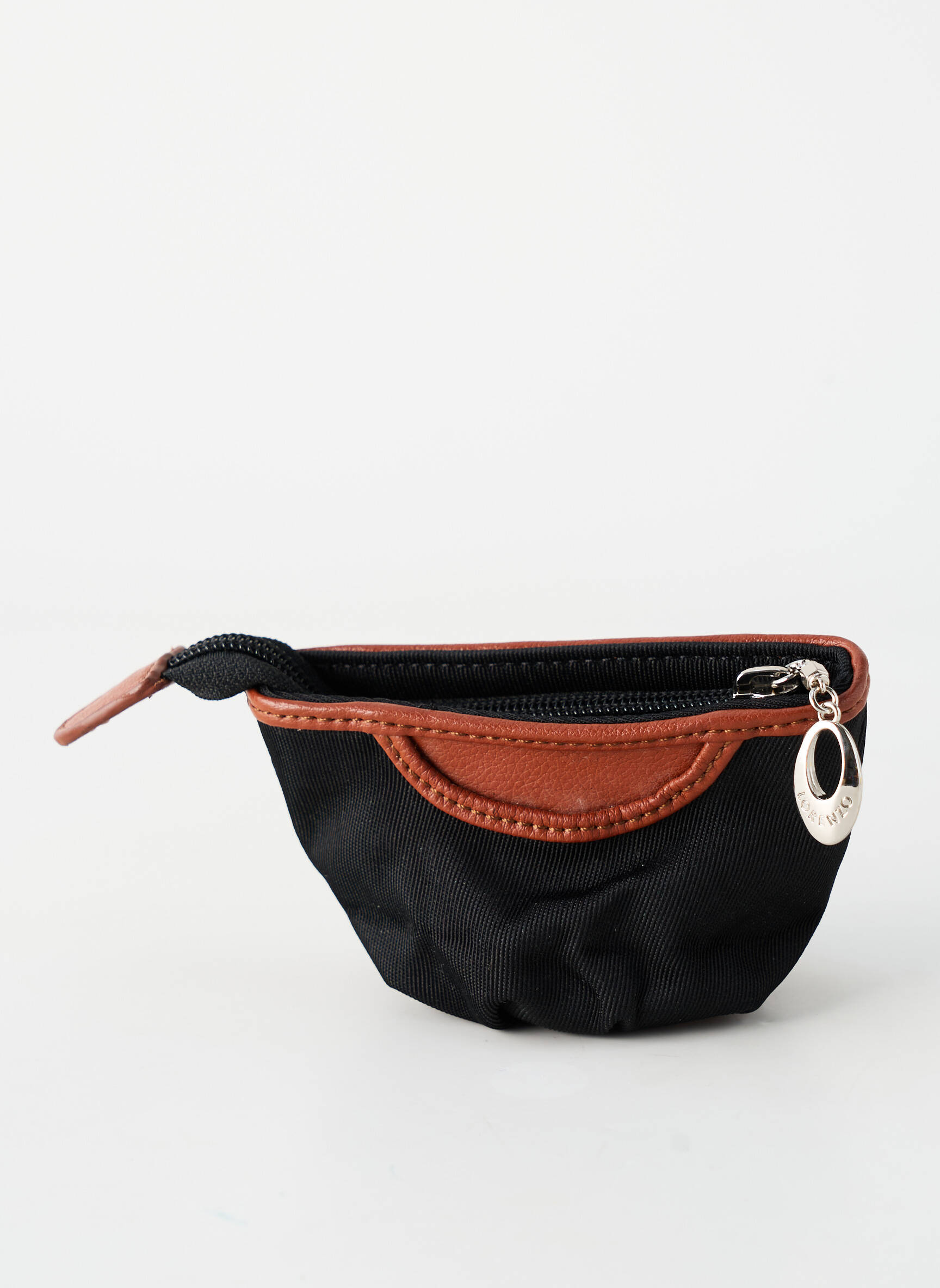 Porte-monnaie doublure textile noir LORENZO femme