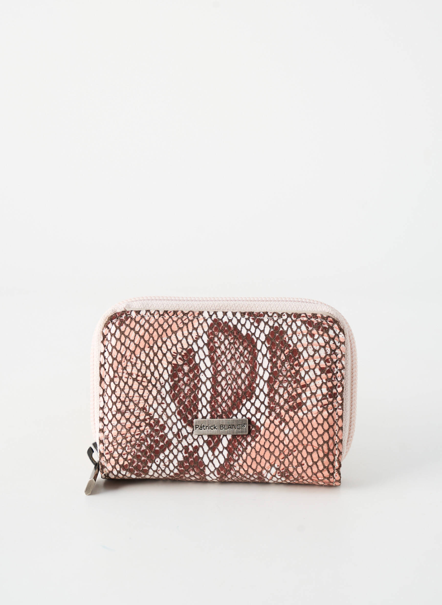 Portefeuille fermeture zippée rose PATRICK BLANC femme