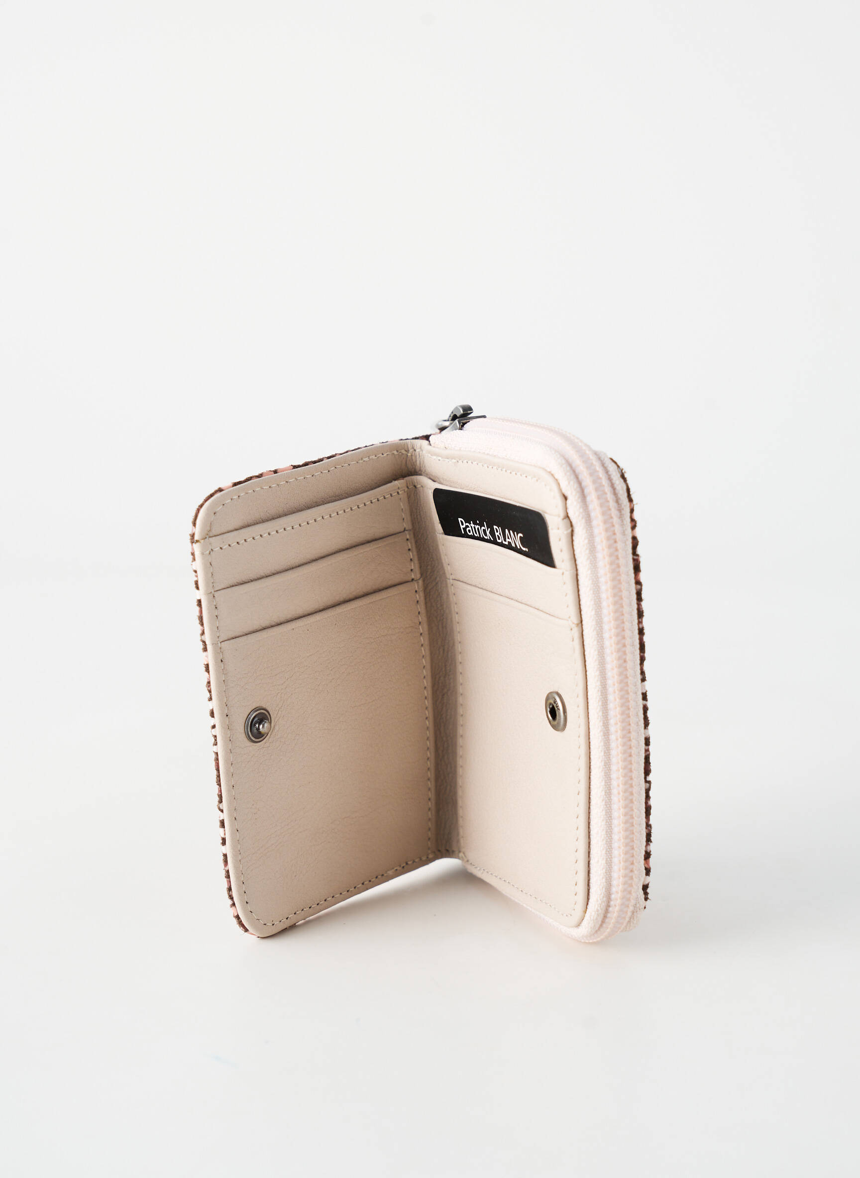 Portefeuille fermeture zippée rose PATRICK BLANC femme