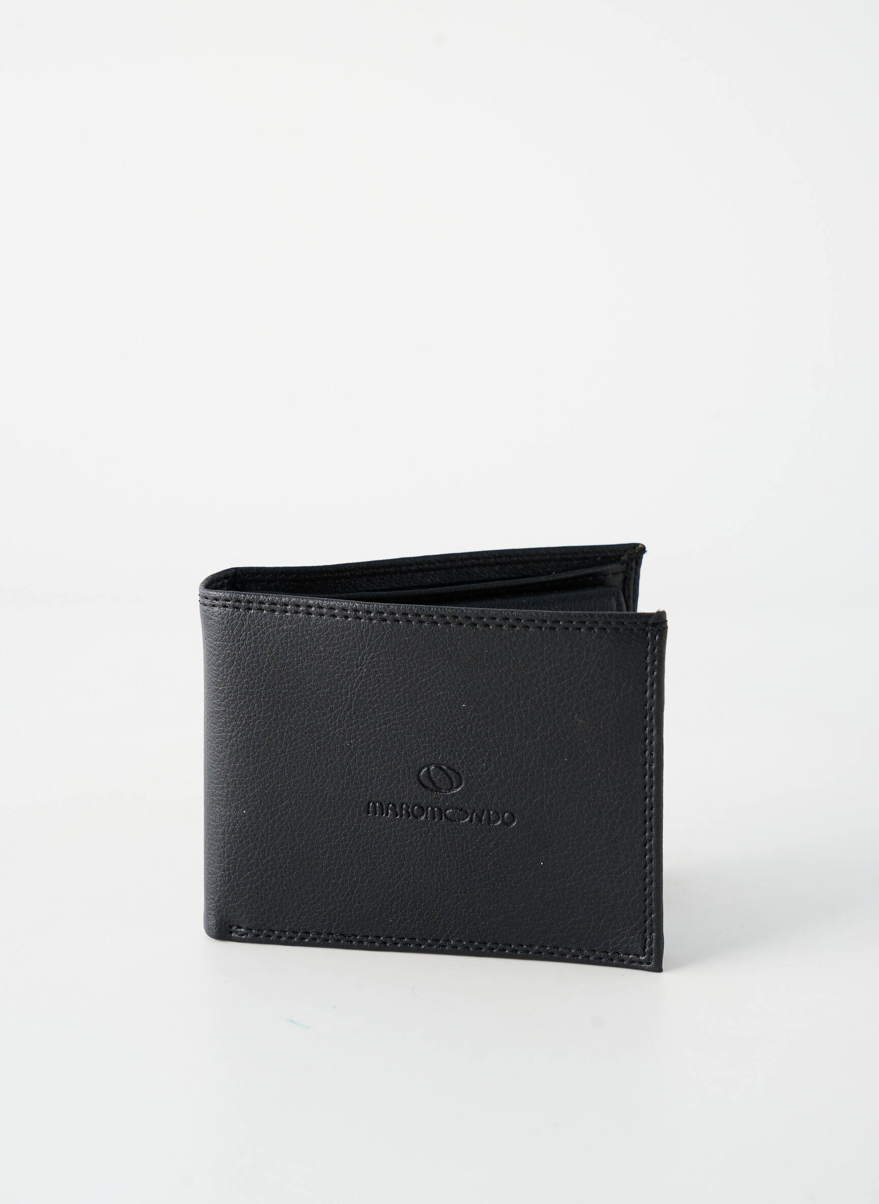 Portefeuille tissage simili-cuir noir MAROMONDO femme