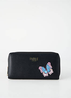 Portefeuille tissage simili-cuir noir FABLE ENGLAND femme
