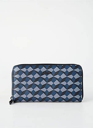 Portefeuille fermeture zippée bleu HEXAGONA femme