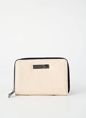 Portefeuille tissage simili-cuir beige LES TROPEZIENNES PAR M.BELARBI femme