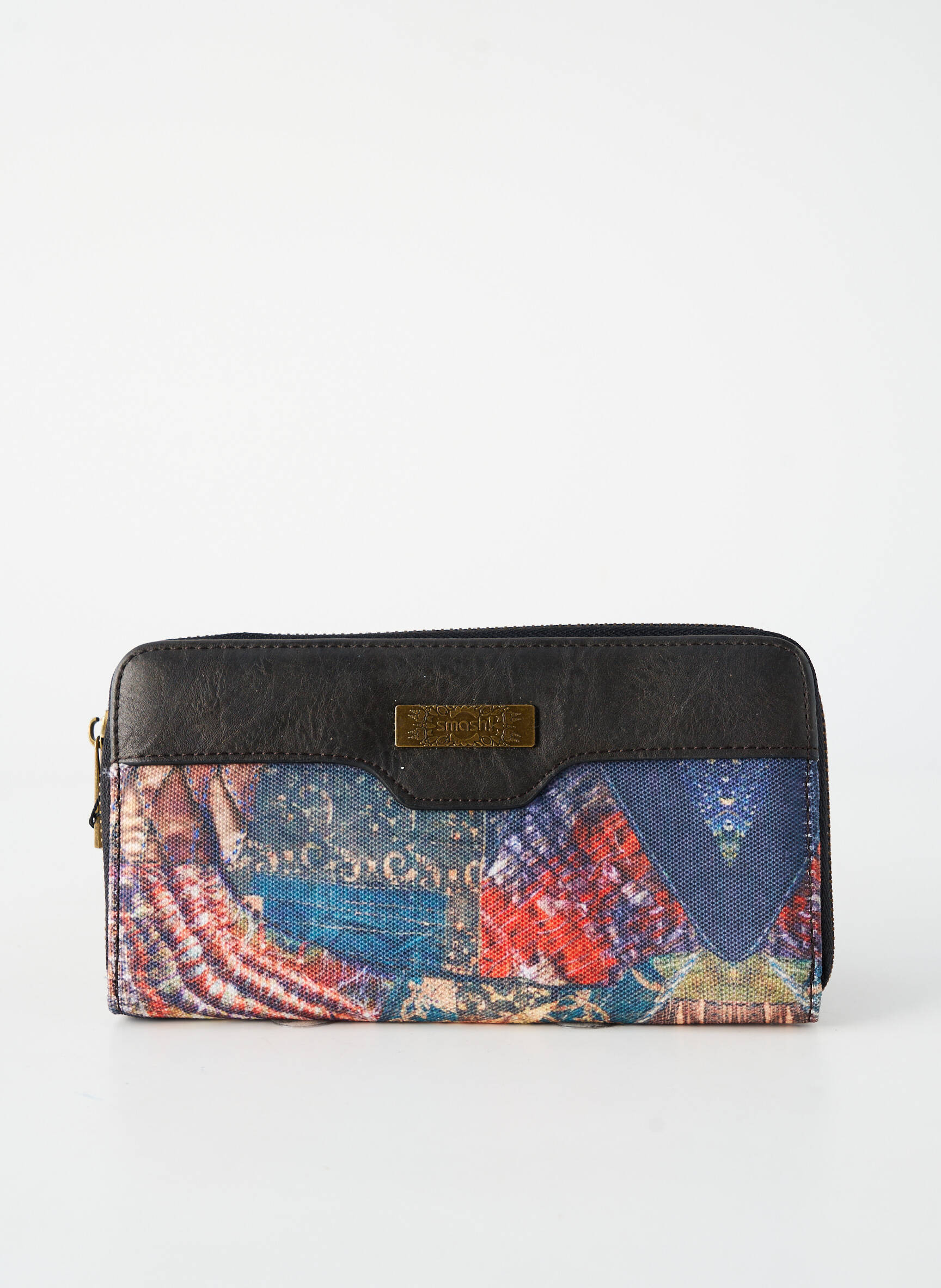 Portefeuille fermeture zippée bleu SMASH! femme