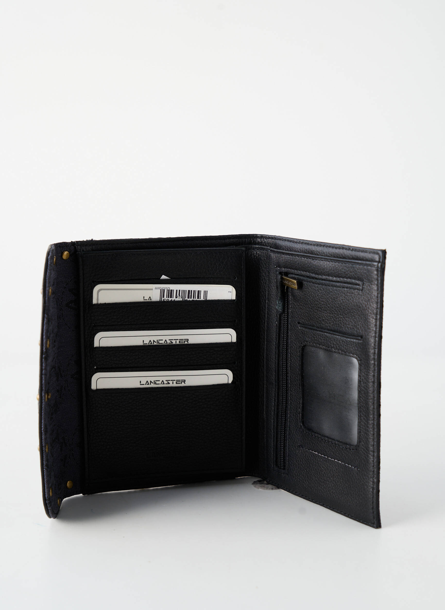 Porte-carte doublure textile gris LANCASTER femme