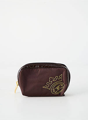 Porte-monnaie effet matière satinée marron ROYAL WEAR femme