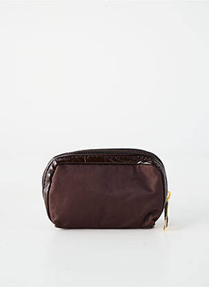Porte-monnaie effet matière satinée marron ROYAL WEAR femme