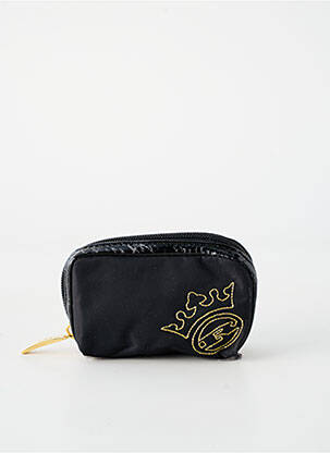 Porte-monnaie effet matière satinée noir ROYAL WEAR femme