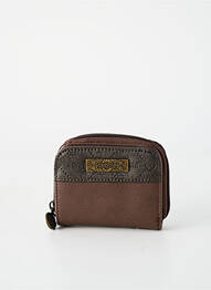 Porte-carte fermeture zippée marron SMASH! femme