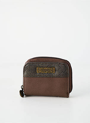 Porte-carte fermeture zippée marron SMASH! femme