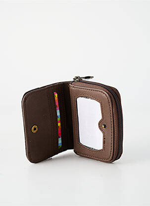 Porte-carte fermeture zippée marron SMASH! femme