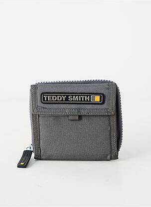 Porte-carte coutures renforcées gris TEDDY SMITH homme