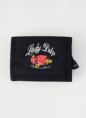 Portefeuille effet matière satinée noir DDP femme