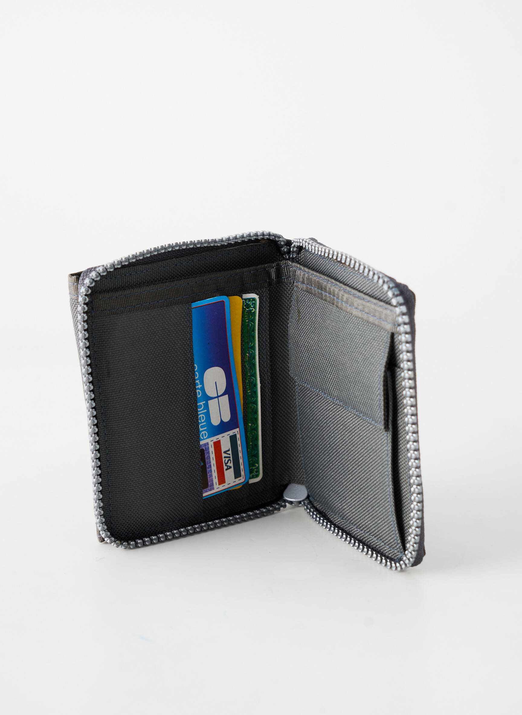 Porte-carte coutures renforcées gris TEDDY SMITH homme