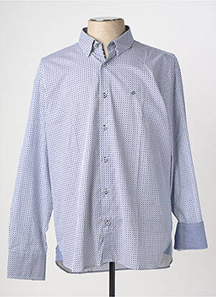 Chemise manches longues coupe droite bleu SHILTON homme