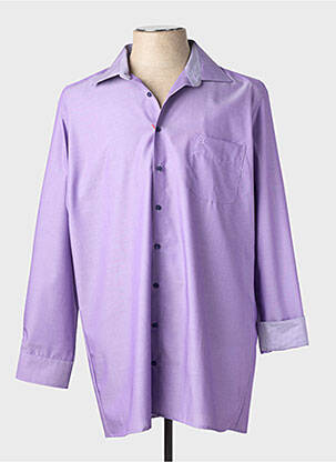 Chemise manches longues poches violet OLYMP homme