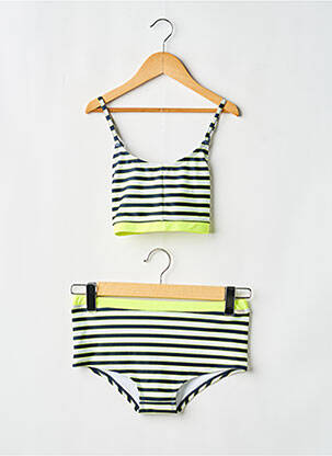 Maillot de bain 2 pièces imprimé rayures jaune GARCIA fille