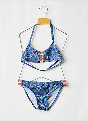 Maillot de bain 2 pièces stretch bleu LOSAN fille