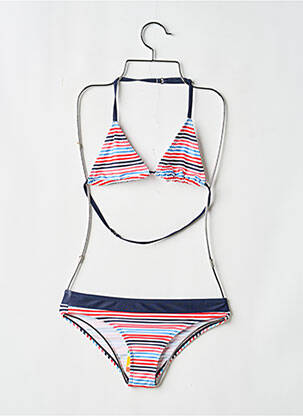 Maillot de bain 2 pièces imprimé rayures bleu LOSAN fille