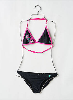 Maillot de bain 2 pièces effet matière satinée noir BILLABONG fille