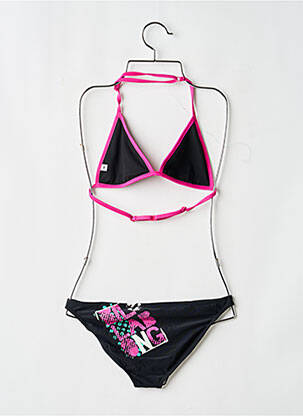 Maillot de bain 2 pièces effet matière satinée noir BILLABONG fille