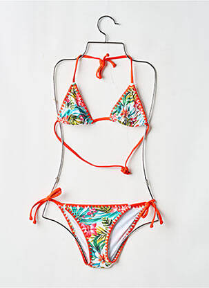 Maillot de bain 2 pièces bikini orange LAGON BLEU fille