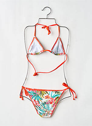 Maillot de bain 2 pièces bikini orange LAGON BLEU fille