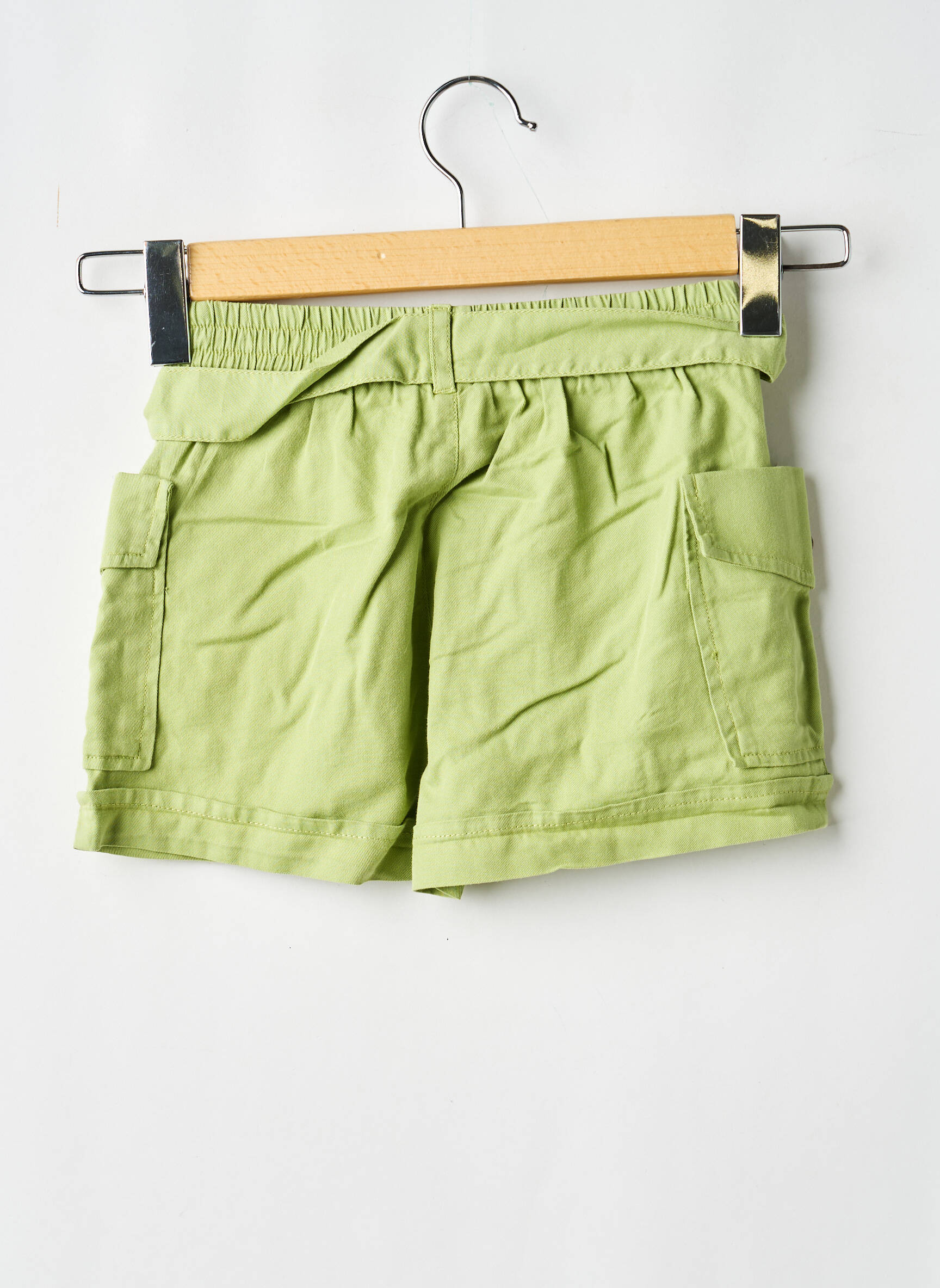 Short fermeture liens à nouer taille élastique vert MAYORAL fille