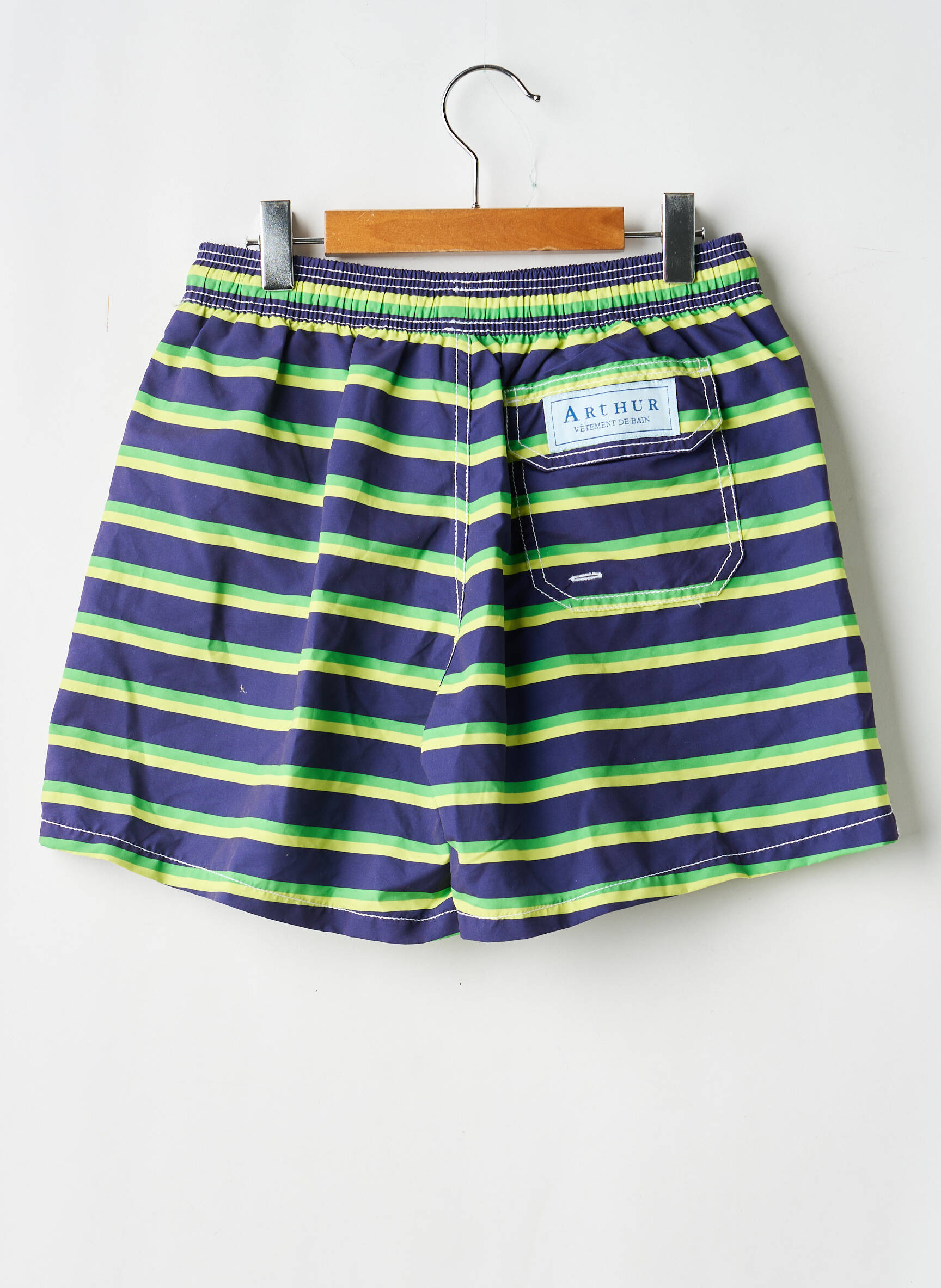 Short de bain imprimé rayures vert ARTHUR garçon