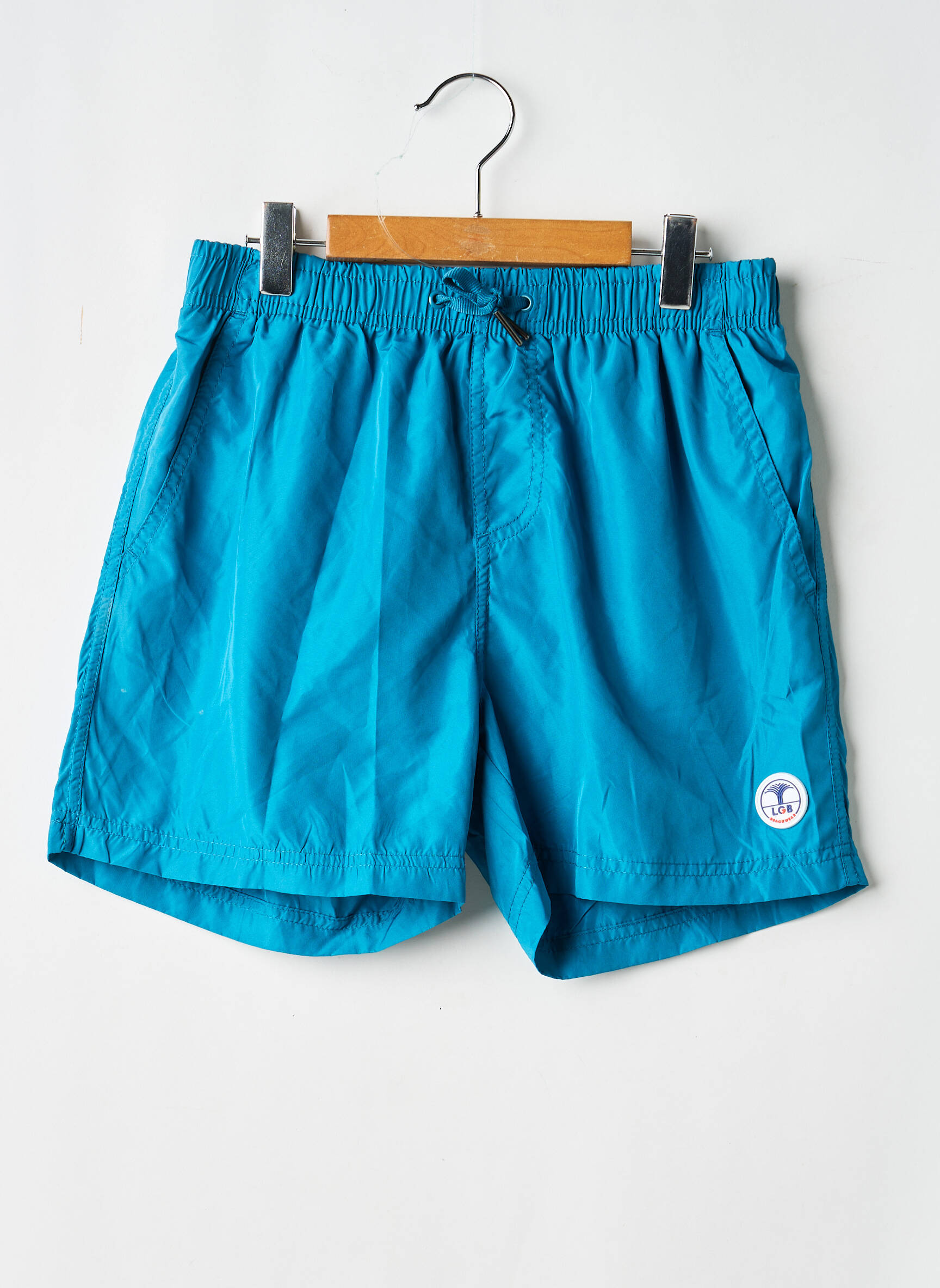 Short de bain effet matière satinée bleu LAGON BLEU garçon