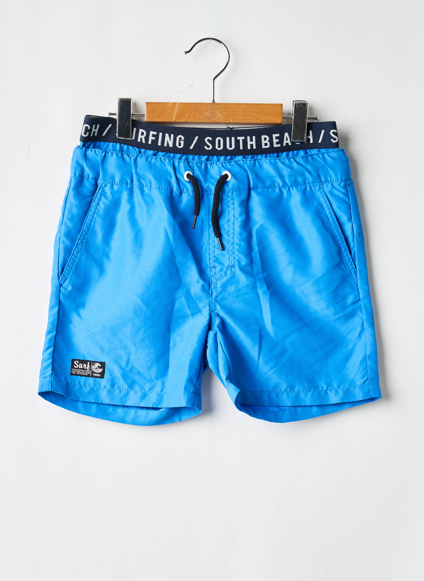 Short de bain effet matière satinée bleu NAME IT garçon