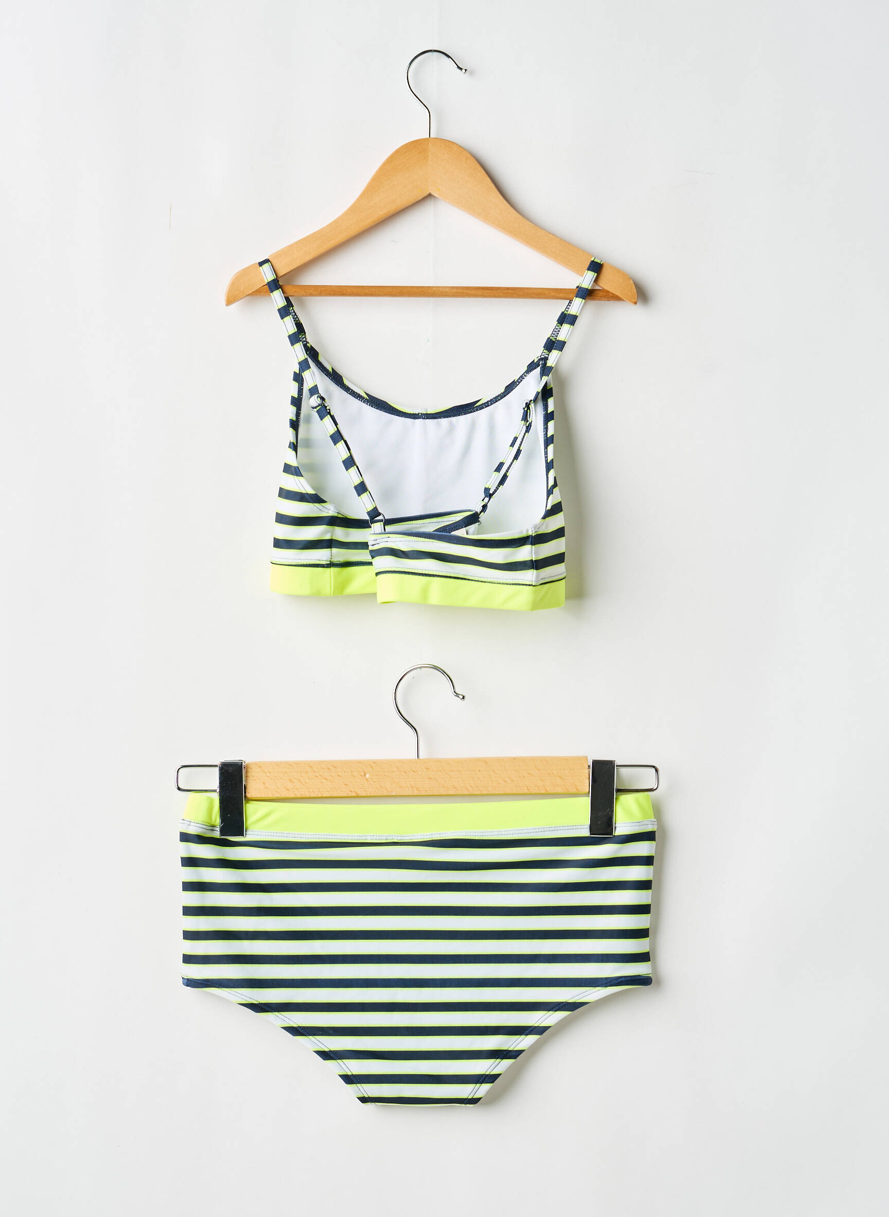 Maillot de bain 2 pièces imprimé rayures jaune GARCIA fille