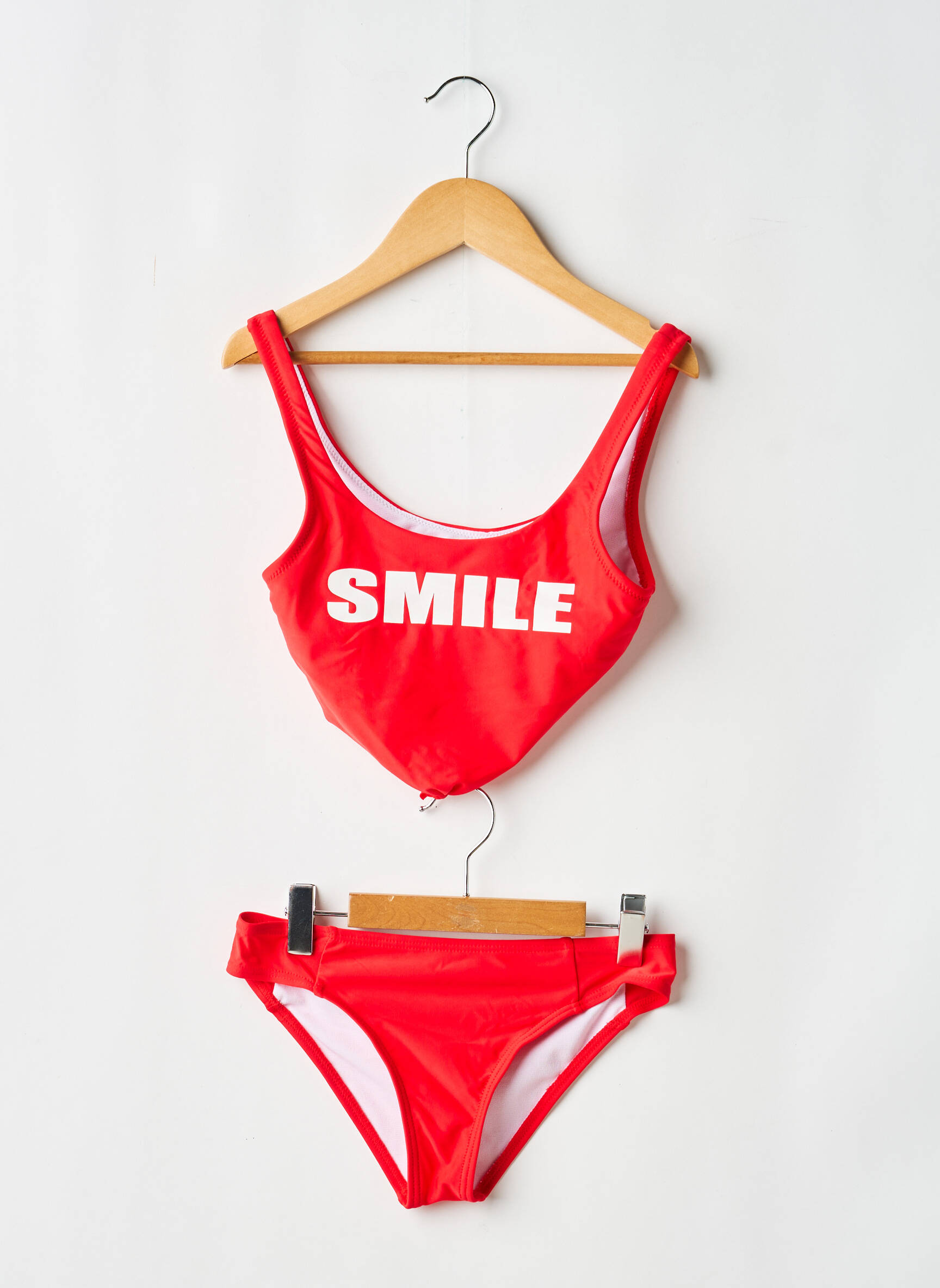 Maillot de bain 2 pièces stretch rouge LAGON BLEU fille