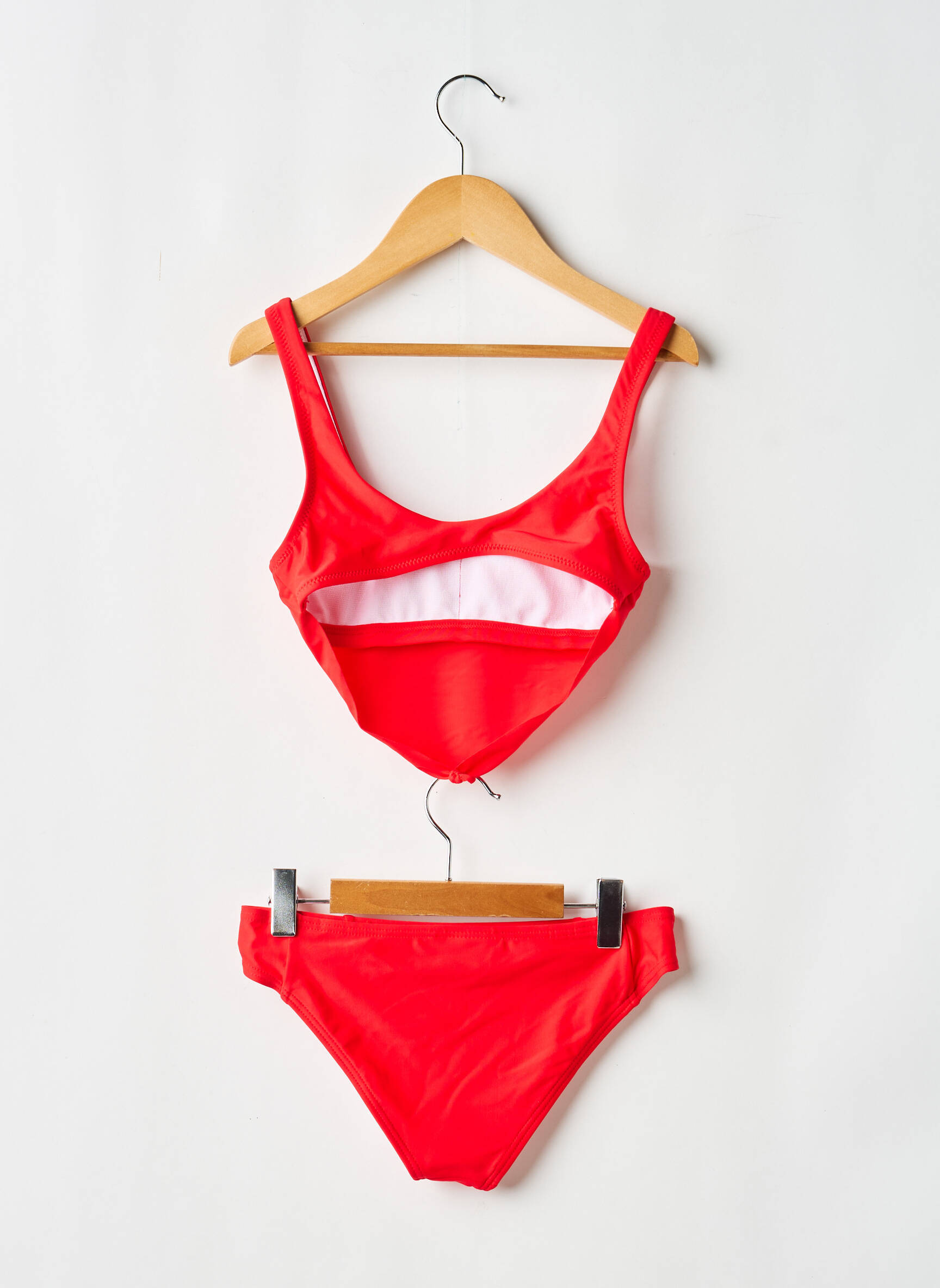 Maillot de bain 2 pièces stretch rouge LAGON BLEU fille