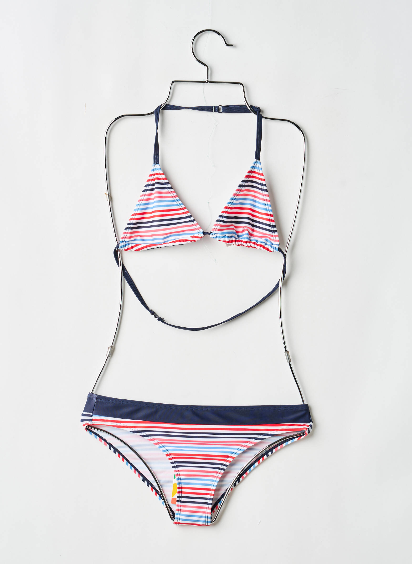Maillot de bain 2 pièces imprimé rayures bleu LOSAN fille